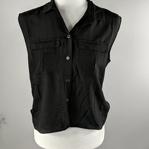 h&m sheer back black vest top extra small
